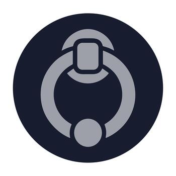 minimalista plano puerta aldaba en circular antecedentes acceso icono vector