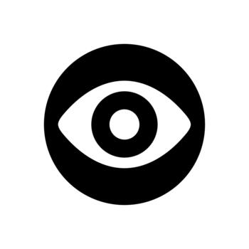 minimalista sencillo ojo icono en circulo forma símbolo gráfico diseño vector