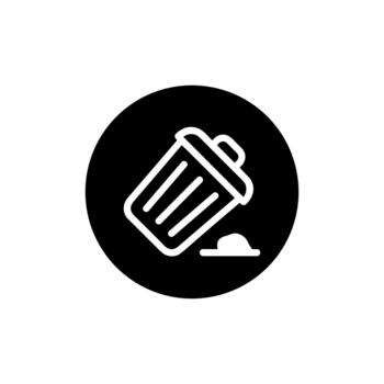 sencillo contorno residuos compartimiento derramar dentro circulo forma icono elemento vector