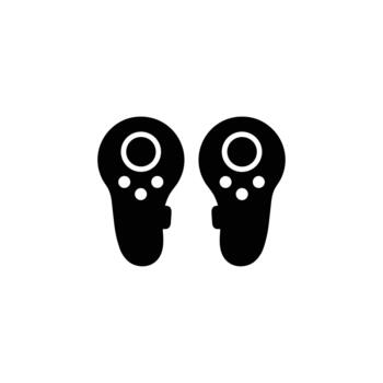 glifo estilo sencillo virtual realidad controlador electrónico juego tecnología icono vector