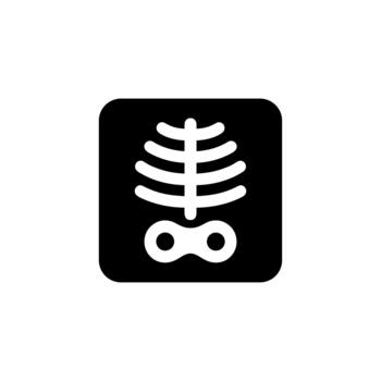 sencillo plano diseño radiografía diagnóstico escanear resultado médico cuadrado icono vector