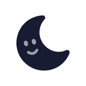 plano linda sonriente Luna personaje con cara dormir hora gráfico elemento vector
