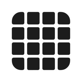 sencillo plano redondeado cuadrado cuadrícula menú forma icono ui elemento vector