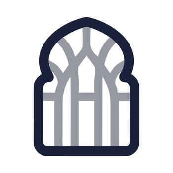 sencillo línea Arte árabe arco ventana arquitectónico elemento ilustración vector