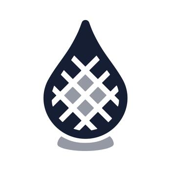 moderno geométrico agua soltar forma con cuadrícula modelo icono diseño vector