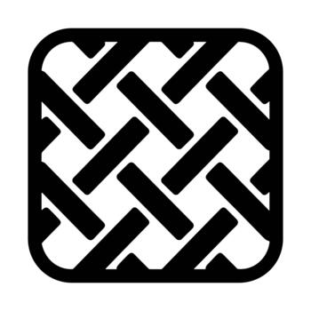 minimalista contorno trenzado redondeado cuadrado forma resumen modelo elemento icono vector