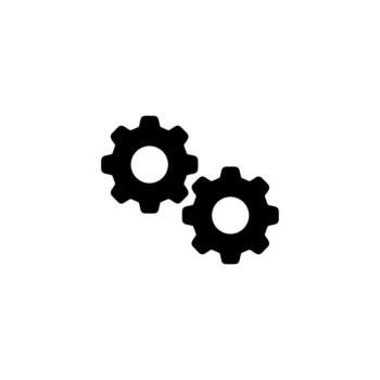 sencillo sólido estilo enclavamiento engranaje mecanismo Ingenieria icono vector