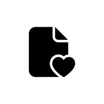 Simple Flat Design Favorite File Document With Heart Icon Symbol vector