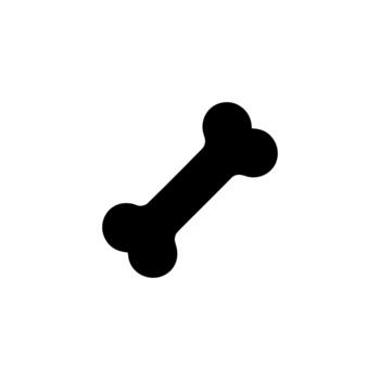 sencillo negro y blanco hueso plano icono forma gráfico elemento vector