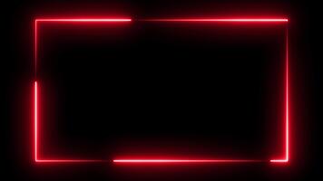Curved neon red glowing webcam overlay frame with smooth light trails on transparent background perfect for livestreams gaming events digital intros and modern UI visuals video