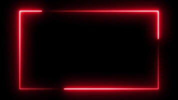 neón rojo cámara web cubrir frontera con brillante bordes y suave ligero golpes en alfa antecedentes genial para juego de azar corrientes en línea eventos y moderno digital visuales video
