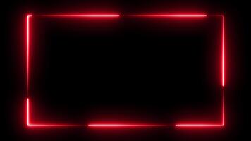 röd lysande neon gräns med lysande hörn skapande en slät webbkamera täcka över idealisk för leva strömning digital ställer ut och global festlig visuell teman video