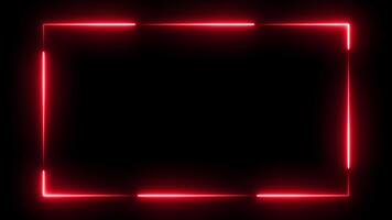 mjuk lysande röd neon ram med slät avrundad kanter designad som en webbkamera täcka över bra för strömning layouter digital evenemang och djärv kreativ visuella video