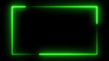 néon verde dinâmico Webcam sobreposição quadro, Armação com Largo curvado brilho arestas em transparente fundo otimizado para looping animações ideal para transmissão layouts global eventos e digital conteúdo Projeto video