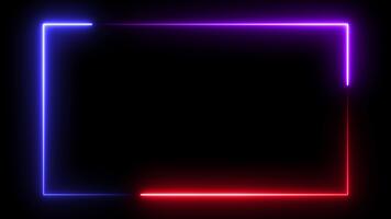neon lila röd och blå lysande ram täcka över animering på transparent bakgrund idealisk för strömning evenemang digital firande teman och modern design projekt video