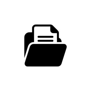 Simple Isolated Folder Document Icon Outline Style for Web Design vector