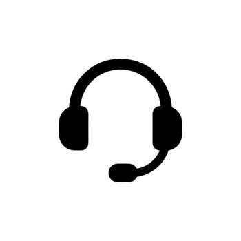 sencillo línea estilo auriculares con micrófono apoyo Servicio icono vector