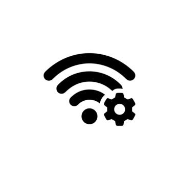 sencillo plano Wifi configuración ajuste símbolo minimalista icono vector