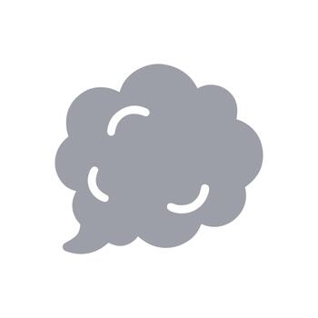 Simple Flat Style Speech Cloud Shape Message Sign Icon vector