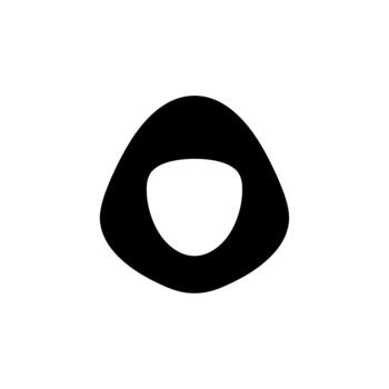 Minimalist Black Shape with Hole, Abstract Design Element, Graphic Illustration vector