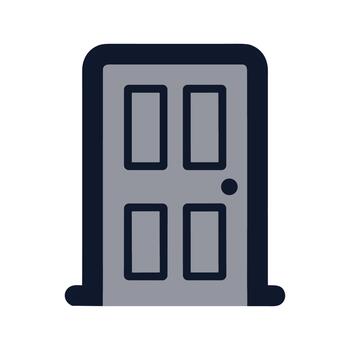 Simple Flat Door Frame Architecture Interior Design Icon Element vector