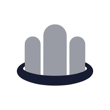 Flat Simple Rounded Top Monument Construction Landmark Building Structure Icon vector