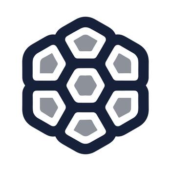 Geometric Flat Design Hexagon Cellular Structure with Rounded Shape Icon vector