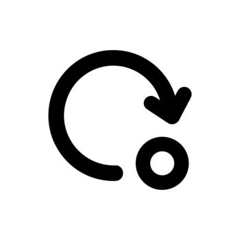 Simple Outline Circle Arrow with Dot Refresh Rotation Icon Symbol vector