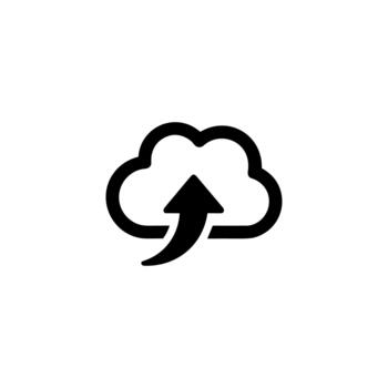 Outline Simple Cloud with Arrow Upward Symbol Icon Shape vector