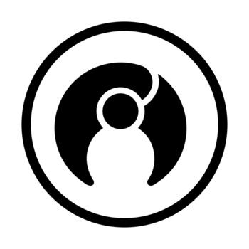 Minimalist Flat Design Person within Circle Shape Graphic Element vector