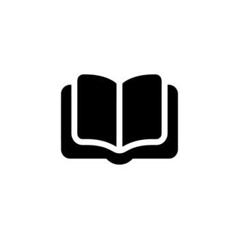 Simple Line Open Book Symbol Sign Design Element Icon vector