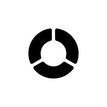 sencillo plano Tres sección circulo forma resumen gráfico elemento vector