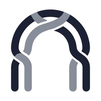 moderno entrelazados arco logo con dos tono color líneas diseño vector