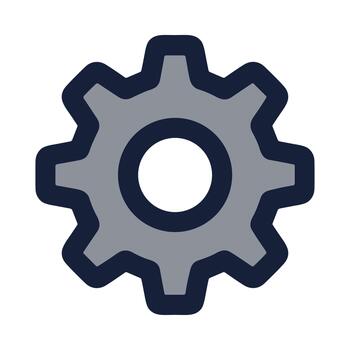 Simple Bold Gear Cogwheel Setting Adjustment Mechanism Element Icon vector