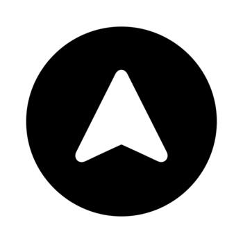 Minimalist Simple Directional Arrow in Circle Shape Navigation Icon vector