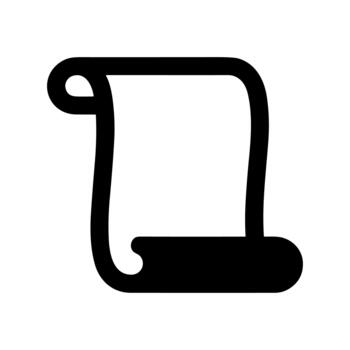 Simple Flat Scroll Paper Document with Rolled Edge Icon Graphic vector