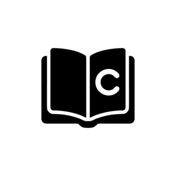 Simple Flat Open Book with Initial C Letter Icon Symbol vector
