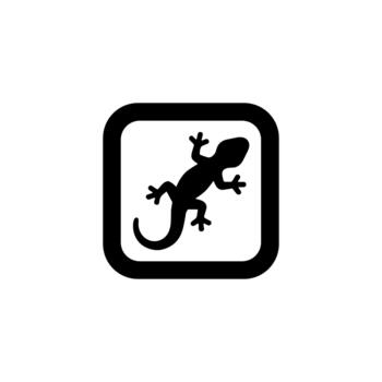 Simple Silhouette Rounded Square Frame with Lizard Reptile Wild Animal vector