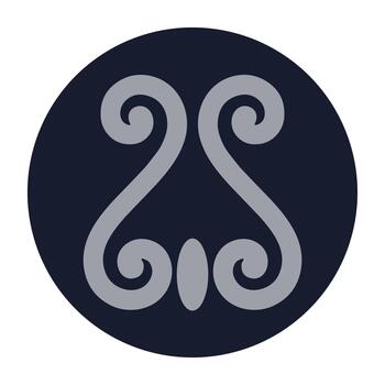 Minimalist Flat Style Symbol Icon with Two Swirls Design Element vector