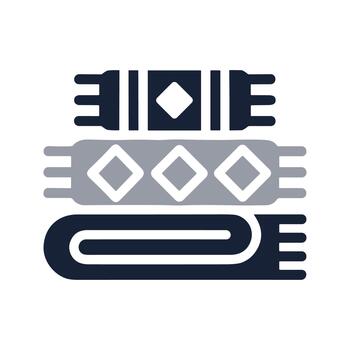 minimalista plano apilado bufanda con franja y diamante modelo icono diseño vector