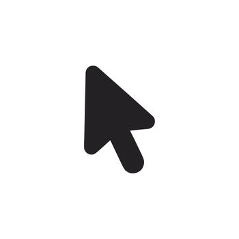 Simple Bold Arrow Cursor Icon Pointing Mouse Click Navigation vector