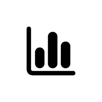 Minimalist Line Style Bar Chart Graph Finance Report Icon vector