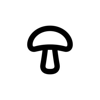 Simple Outline Mushroom Icon Shape with Bold Line and Rounded Edges vector