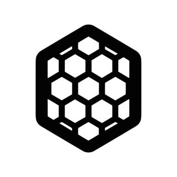 Minimalist Silhouette Hexagon Honeycomb Grid Structure Shape Icon Element vector