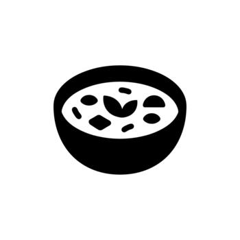 sencillo línea cuenco de sopa aislado glifo icono para web diseño vector