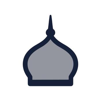 Simple Flat Style Dome Mosques Roof Structure Building Architecture Icon vector