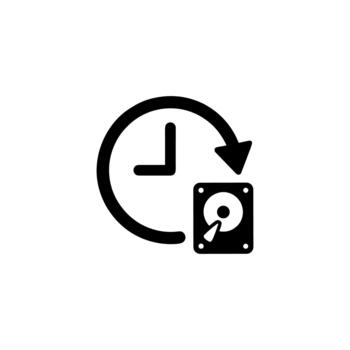 sencillo plano estilo apoyo restaurar disco datos almacenamiento icono símbolo vector