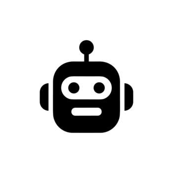 minimalista sólido robot cabeza sencillo ai máquina icono diseño vector