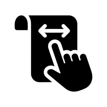 Simple Line Style Touchscreen Swipe Gesture with Finger Interface Icon vector