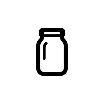 Simple Outline Jar Container Minimalist Design Element Shape Icon Illustration vector
